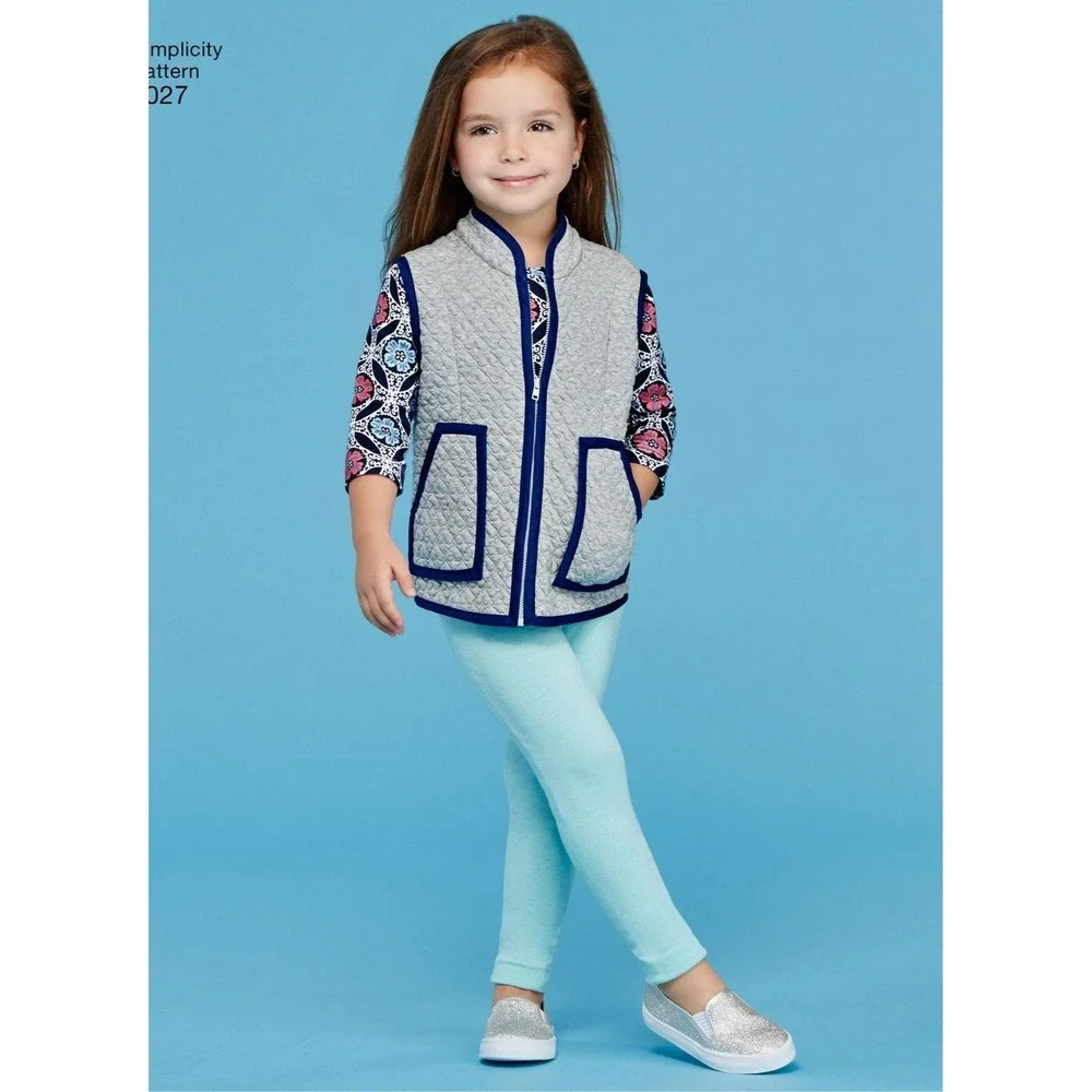 Simplicity Sewing Pattern 8027 Jacket‎ Tops Skirts Leggings Girls Size 7-14